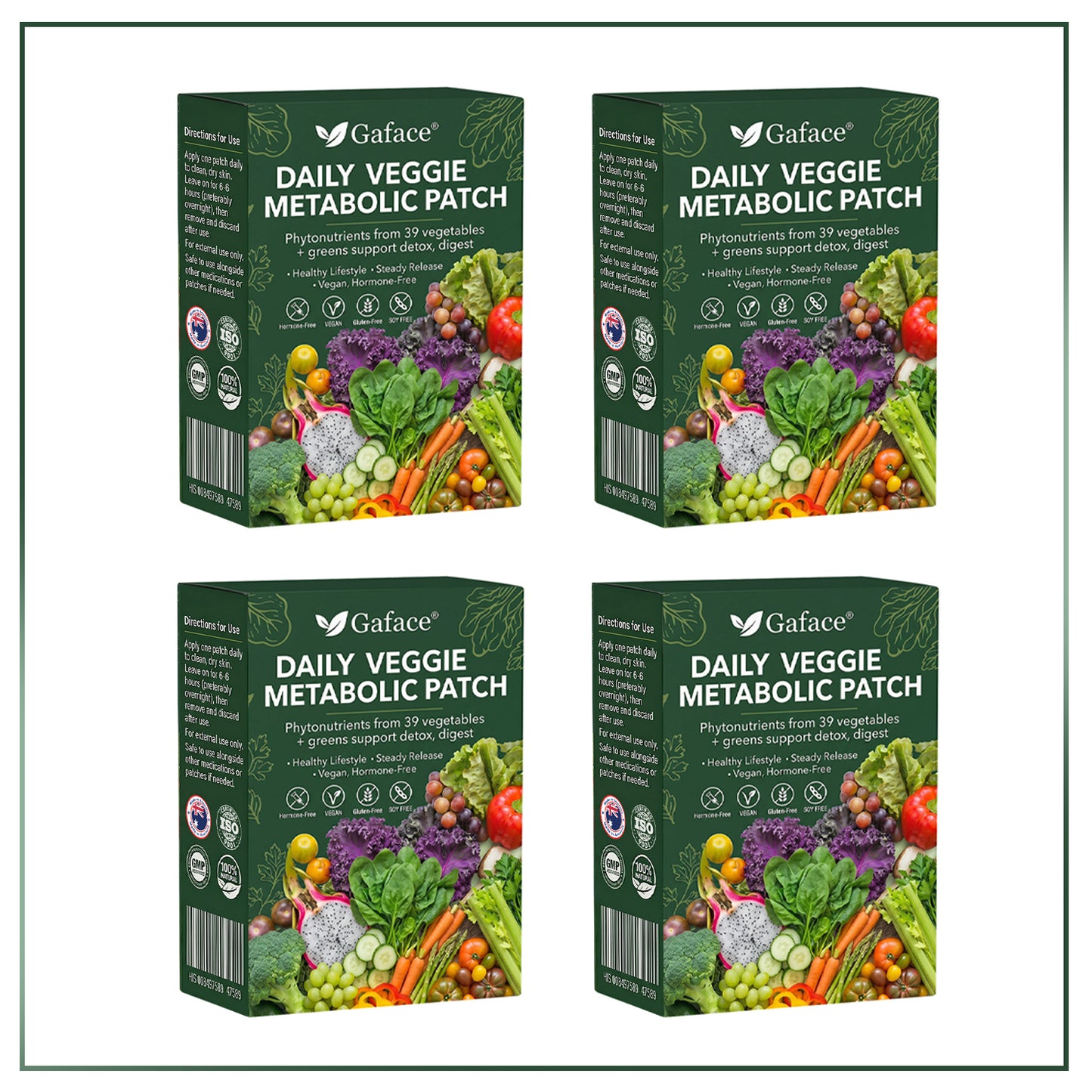 𝐆𝐚𝐟𝐚𝐜𝐞® 𝐃𝐚𝐢𝐥𝐲 𝐕𝐞𝐠𝐞𝐭𝐚𝐛𝐥𝐞 𝐌𝐞𝐭𝐚𝐛𝐨𝐥𝐢𝐜 𝐏𝐚𝐭𝐜𝐡 𝐮𝐬𝐞𝐬 𝐨𝐫𝐠𝐚𝐧𝐢𝐜 𝐯𝐞𝐠𝐞𝐭𝐚𝐛𝐥𝐞 𝐞𝐱𝐭𝐫𝐚𝐜𝐭𝐬 𝐚𝐧𝐝 𝐩𝐡𝐲𝐭𝐨𝐧𝐮𝐭𝐫𝐢𝐞𝐧𝐭𝐬 𝐟𝐫𝐨𝐦 𝟑𝟗 𝐯𝐞𝐠𝐞𝐭𝐚𝐛𝐥𝐞𝐬 + 𝐠𝐫𝐞𝐞𝐧𝐬 𝐭𝐨 𝐬𝐮𝐩𝐩𝐨𝐫𝐭 𝐝𝐞𝐭𝐨𝐱, 𝐝𝐢𝐠𝐞𝐬𝐭𝐢𝐨𝐧 & 𝐦𝐞𝐭𝐚𝐛𝐨𝐥𝐢𝐜 𝐫𝐞𝐬𝐞𝐭, 𝐚𝐧𝐝 𝐛𝐨𝐨𝐬𝐭 𝐞𝐧𝐞𝐫𝐠𝐲 𝐟𝐨𝐫 𝐚𝐥𝐥-𝐝𝐚𝐲 𝐰𝐞𝐥𝐥𝐧𝐞𝐬𝐬.